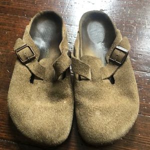 Birkenstock clogs, suede